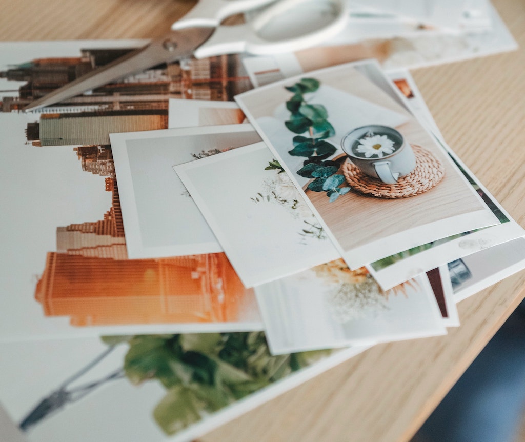 A pile of polaroids